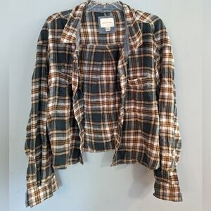 American Eagle AE cozy cabin cropped flannel size XXL